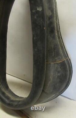 Vintage Black Leather Buggy Pony 17 Horse Collar Brass Binder 831222