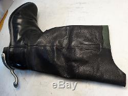 Vintage Black Leather Canada Military 1976 Horse Riding Boots with spurs