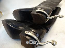 Vintage Black Leather Canada Military 1976 Horse Riding Boots with spurs