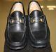 Vintage Black Leather Gucci Loafers with Gold Horse Bit EXCELLENT Condition