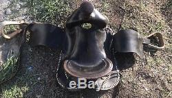 Vintage Black Leather Western Horse Parade Saddle