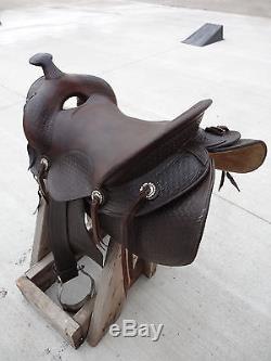 Vintage Bona Allen Western Saddle 15 Seat Horse Ride Bucking Bronc Leather