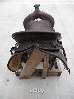 Vintage Bona Allen Western Saddle 15 Seat Horse Ride Bucking Bronc Leather