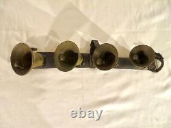 Vintage Brass Sleigh Bells Leather Horse Harness Carriage Christmas Bells