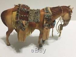Vintage Breyer Horse Indian Pony #175 RARE Custom Beaded Leather Costume 1970s
