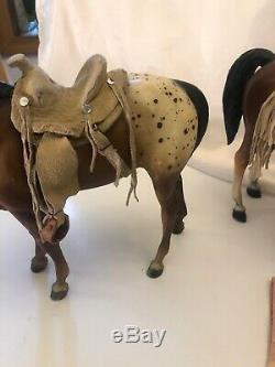 Vintage Breyer Horse RARE Custom Native American Beaded Leather High Quality Set