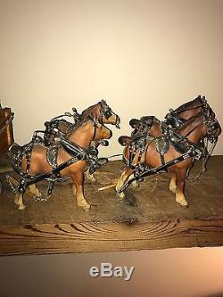 Vintage Breyer Horses & Covered Wagon Detailed Leather Harness Clydesdale