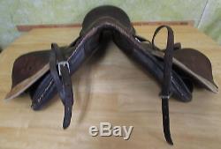 Vintage Brown Leather Horse Pony Saddle Equestrian Tack