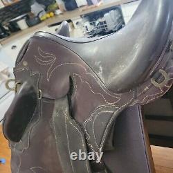 Vintage Brown Leather Horse Saddle Australian Saddle AS IS Farm Fresh