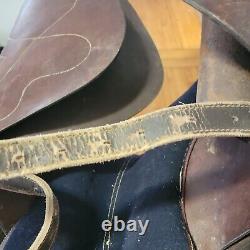 Vintage Brown Leather Horse Saddle Australian Saddle AS IS Farm Fresh