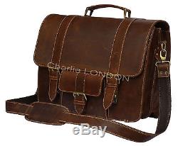 Vintage Brown Leather Laptop Macbook Messenger Bags