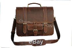 Vintage Brown Leather Laptop Macbook Messenger Bags