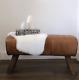 Vintage Brown Leather Pommel Horse Style Bench/Footstool