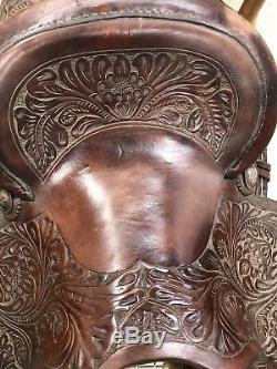 Vintage Buck Foster Leather & Silver Full Size Horse Saddle