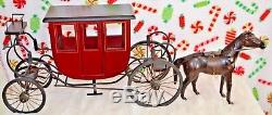 Vintage Byers 2001 Choice Coach & Leather Horse Set/Christmas Stagecoach RARE