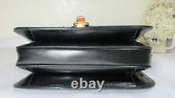 Vintage CELINE Black Calf Leather Rectangle Box Shoulder Bag Horse Carriage