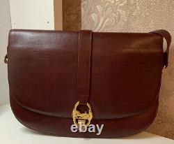 Vintage CELINE Horse Carriage Burgundy Red Leather Shoulder Bag