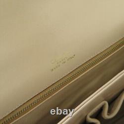 Vintage CELINE Horse Carriage HW Shoulder Bag Ivory Leather From Japan Rank BC