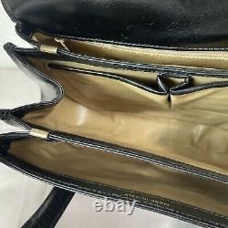 Vintage CELINE Horse Carriage Shoulder Hand Bag Leather Black Made In Italy