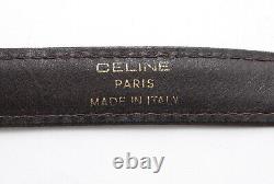 Vintage CELINE Shoulder Bag Carriage Leather Horse Brown Authentic