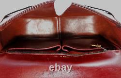 Vintage CELINE Shoulder Bag Horse Carriage All Leather Red Authentic