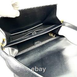 Vintage CELINE Shoulder Bag Horse Carriage Leather Purse Black Authentic