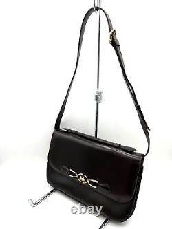 Vintage CELINE shoulder bag Horse Carriage Brown From JAPAN Auth 0078