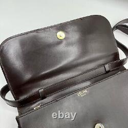 Vintage CELINE shoulder bag Horse Carriage Brown From JAPAN Auth 0078