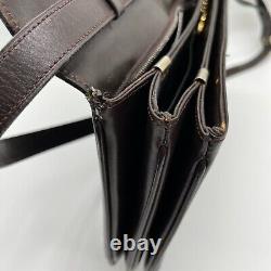 Vintage CELINE shoulder bag Horse Carriage Brown From JAPAN Auth 0078