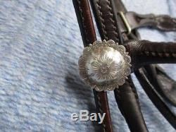 Vintage CIRCLE Y Sterling Silver Western Show Horse Headstall MINT Condition