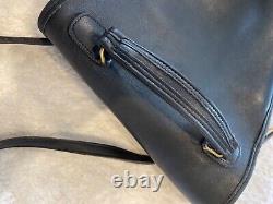 Vintage COACH Station Bag Glove Tanned Black Leather Shoulder Crossbody 326