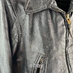 Vintage Cal Leather Jacket Horse Hide CHP 60s Black Motorcycle LAPD Patrol Coat