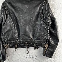 Vintage Cal Leather Jacket Horse Hide CHP 60s Black Motorcycle LAPD Patrol Coat