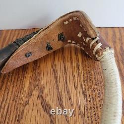 Vintage Camel/Horse Whip Leather Wood Metal Filigree Motifs/Braided Crop Tack