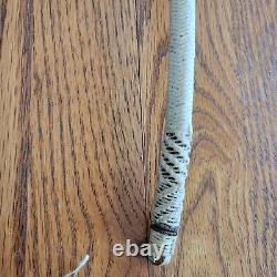 Vintage Camel/Horse Whip Leather Wood Metal Filigree Motifs/Braided Crop Tack