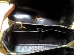 Vintage Celine Brown Leather Shoulder Bag Horse Carriage Buckle + Mirror Pouch