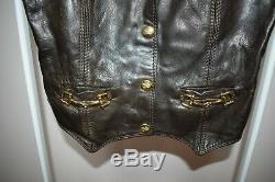 Vintage Celine Paris leather Vest Horse Bit Details Size 40 Small