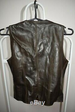Vintage Celine Paris leather Vest Horse Bit Details Size 40 Small