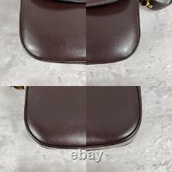 Vintage Celine Shoulder Bag Horse Carriage Leather Brown W8.5 x H6.5 x D3