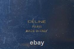 Vintage Celine Shoulder bag Handbag Horse Carriage Leather Navy Authentic