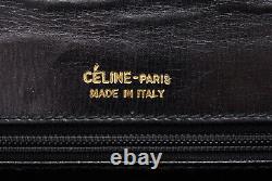 Vintage Celine Shoulder bag Horse Carriage Leather Black Authentic