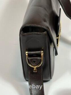 Vintage Celine Shoulder bag Horse Carriage Leather Brown Authentic #83