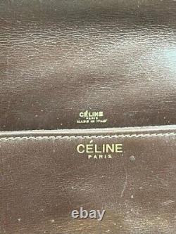 Vintage Celine Shoulder bag Horse Carriage Leather Brown Authentic #83