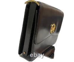 Vintage Celine Shoulder bag Horse Carriage Leather Brown Authentic From Japan