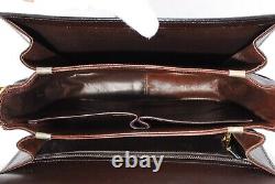 Vintage Celine Shoulder bag Horse Carriage Leather Dark Brown Authentic