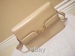 Vintage Celine carriage beige box shoulder bag horse buckle