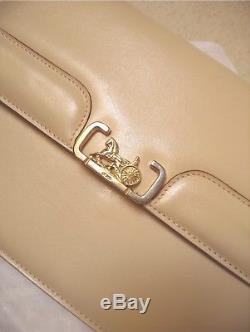 Vintage Celine carriage beige box shoulder bag horse buckle