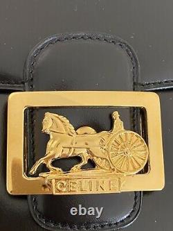 Vintage Celine horse carriage shoulder box bag
