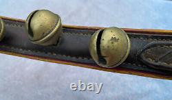 Vintage Ceremonies Horse Leather Collar With 12 Brass Bell Bells Great Sound