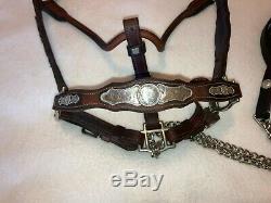 Vintage Champion Turf Sterling Silver Leather Horse Show Halter withLead